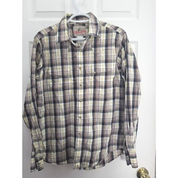 Vintage Wrangler "American Cowboys Choose" Pearl Snap Mens Med. Contrast Stitch - Picture 1 of 9